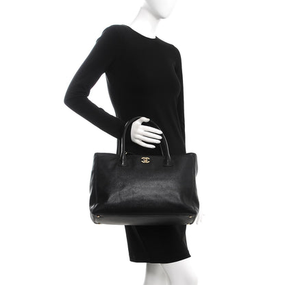 Chanel Calfskin Cerf Executive Shopper Tote Black 3 of 10