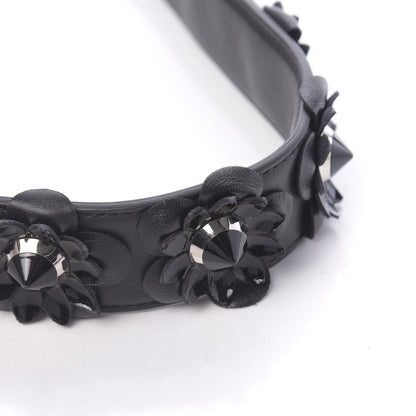 Fendi Vitello Dolce Nappa Patent Flowerland Studded Strap You Black 6 of 7