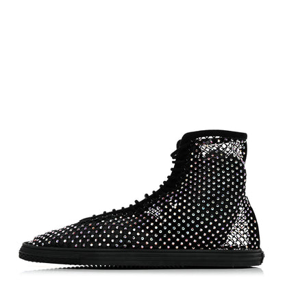 Saint Laurent Mesh Crystal Mid Top Sneakers 37 Black 1 of 9