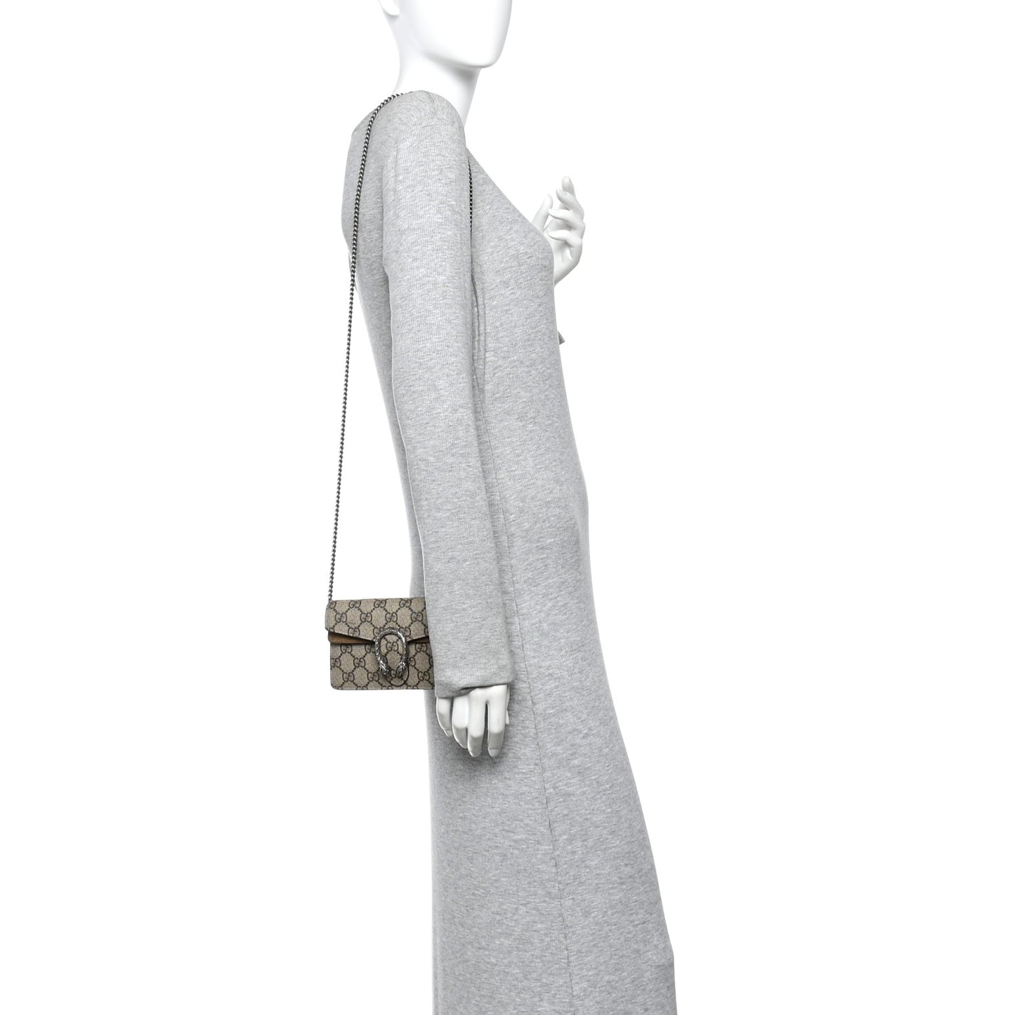 GG Supreme Monogram Super Mini Dionysus Shoulder Bag Taupe