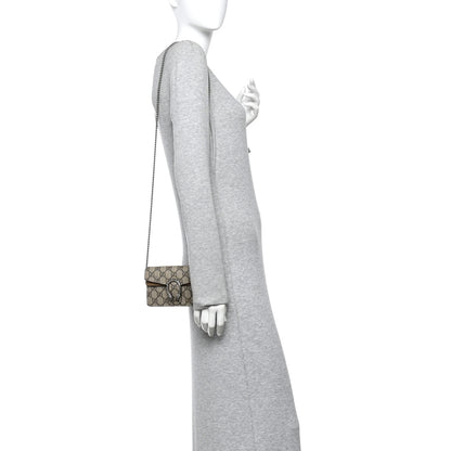 Gucci GG Supreme Monogram Super Mini Dionysus Shoulder Bag Taupe 2 of 12