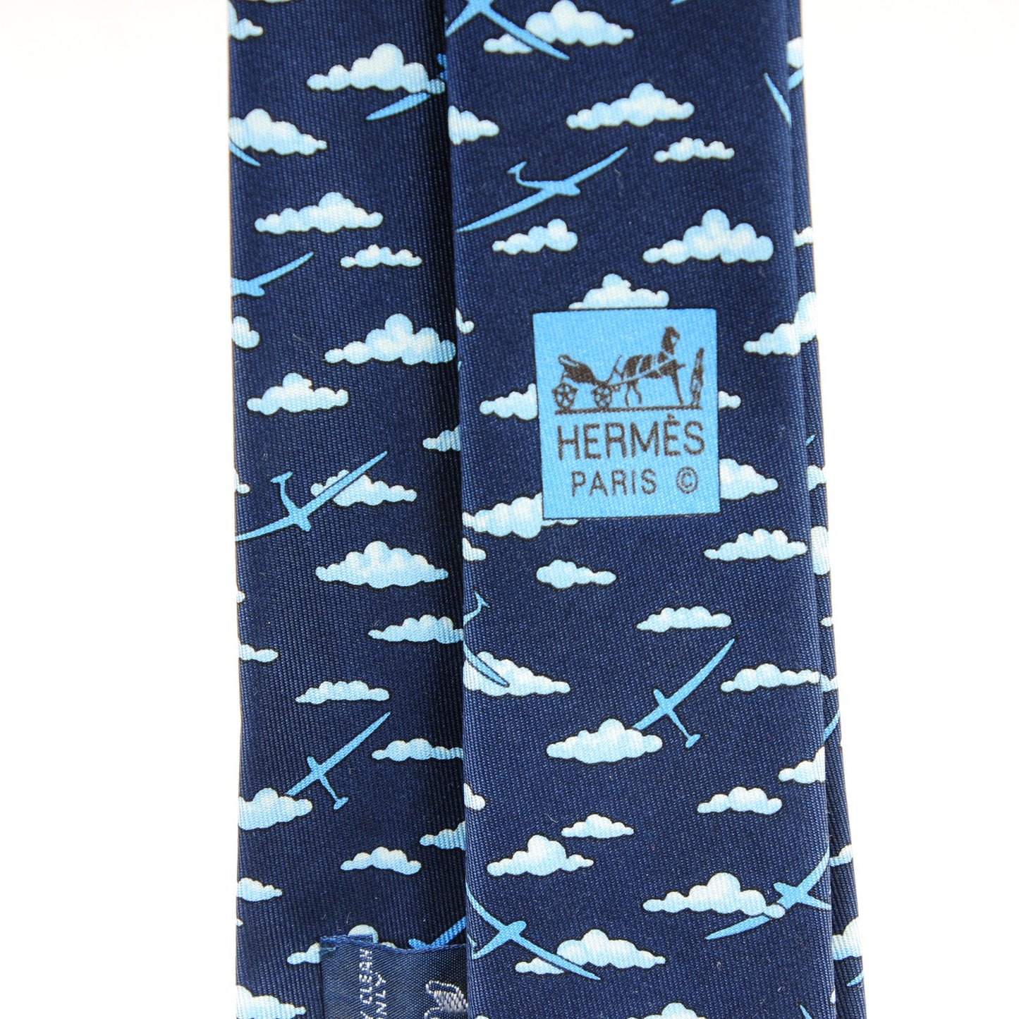 Printed Silk Mens Neck Tie Bleu