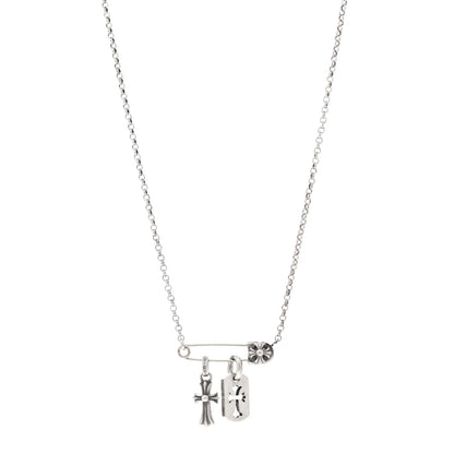 Chrome Hearts Sterling Silver Safety Pin Multi Pendant Necklace 1 of 5