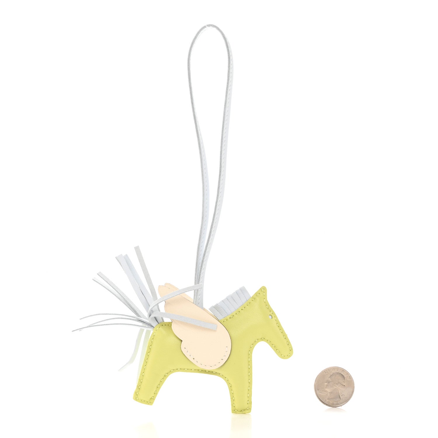 Hermes Milo Lambskin Grigri Rodeo Pegase Horse Bag Charm PM Jaune Bourgeon Bleu Brume Nata 2 of 5