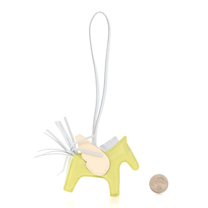 Hermes Milo Lambskin Grigri Rodeo Pegase Horse Bag Charm PM Jaune Bourgeon Bleu Brume Nata 2 of 5