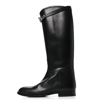 Hermes Box Kelly Jumping Boots 38.5 Black 1 of 9