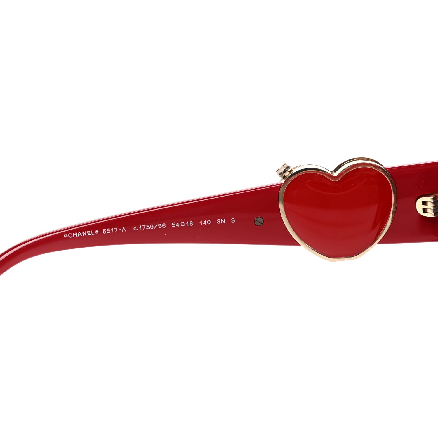 Chanel Acetate Enamel Heart Butterfly Sunglasses 5517-A Red