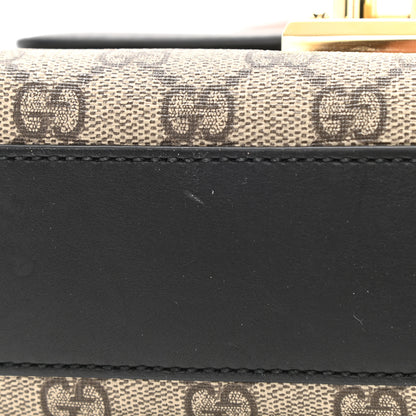 Gucci GG Supreme Monogram Calfskin Small Padlock Shoulder Bag Beige Black Cuir 11 of 15