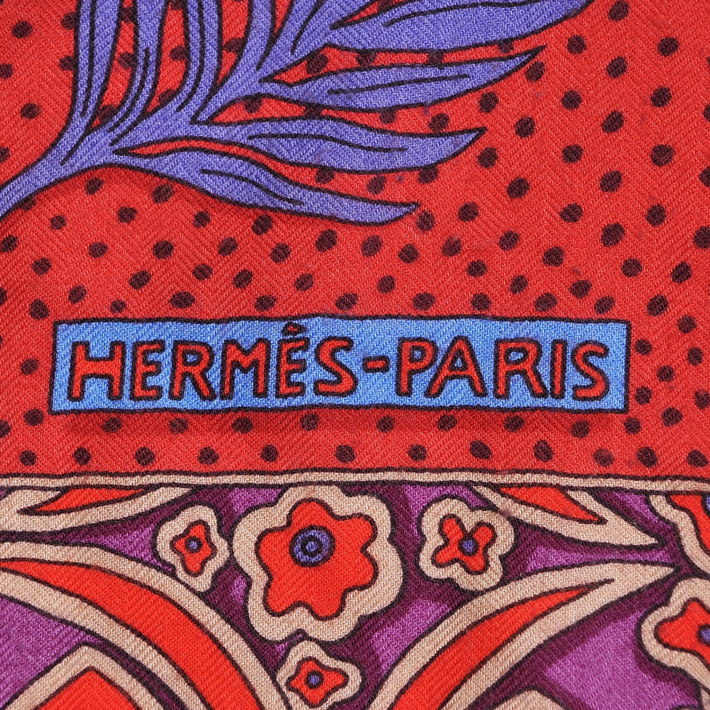 Cashmere Silk Zenobie Reine De Palmyre 140 Aubergine Bleu Dur Rouge