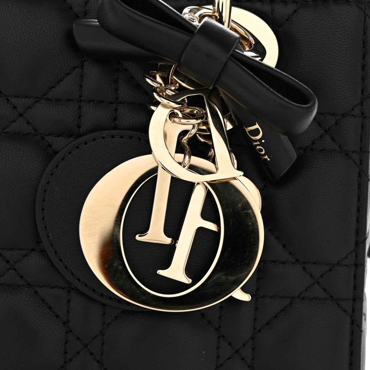 Christian Dior Lambskin Cannage Small Lady Dior Black 14 of 15