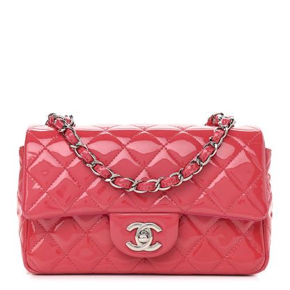 Chanel Patent Quilted Mini Rectangular Flap Pink 1 of 13