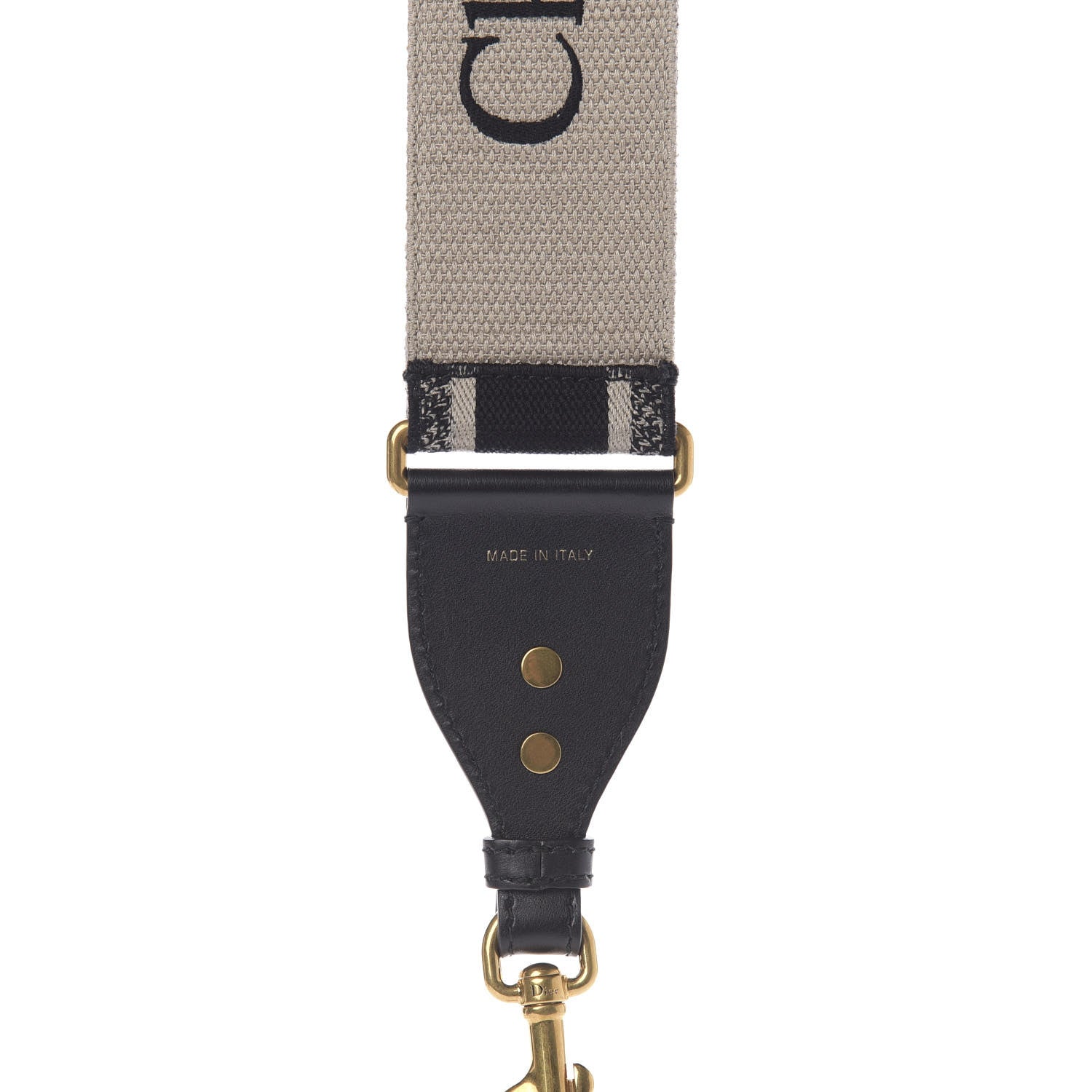Christian Dior Canvas Embroidered Shoulder Strap Black 3 of 6