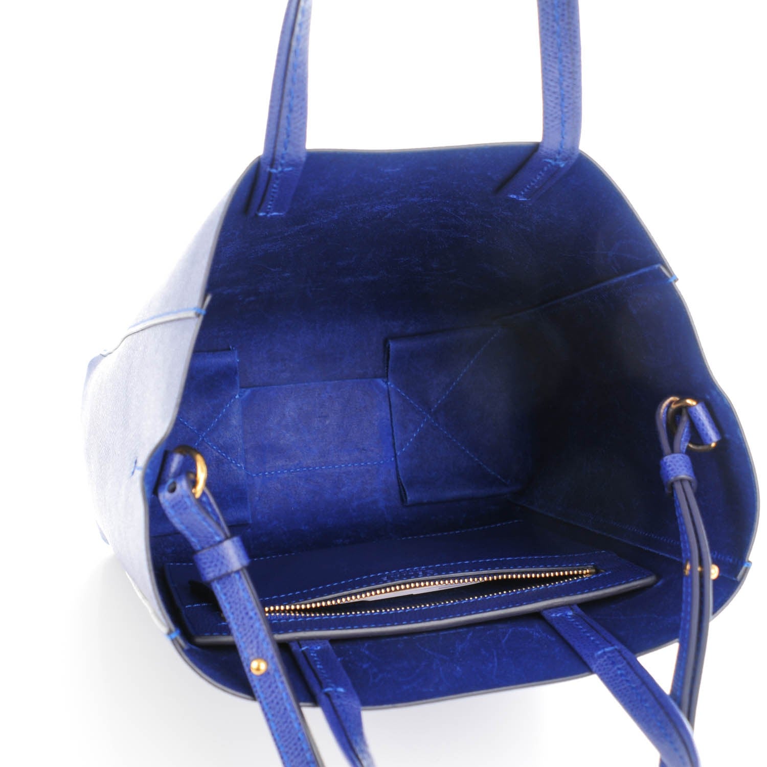 Celine Grained Calfskin Small Vertical Cabas Indigo 5 of 7