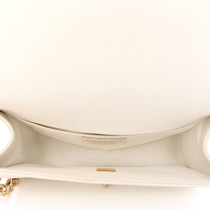 Chanel Caviar Quilted Medium Boy Flap White 5 of 11
