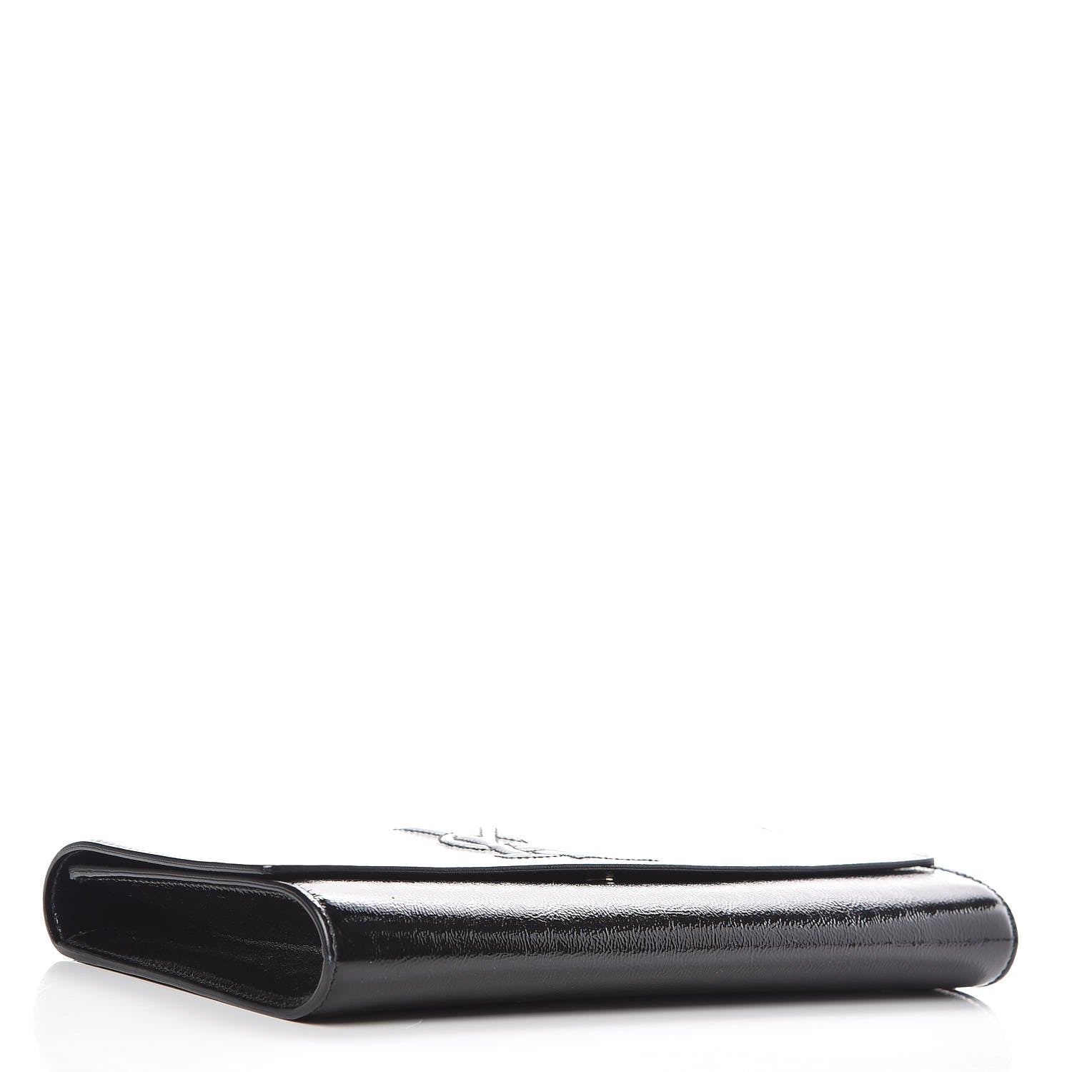 Saint Laurent Textured Patent Monogram Large Belle De Jour Clutch Black 4 of 9