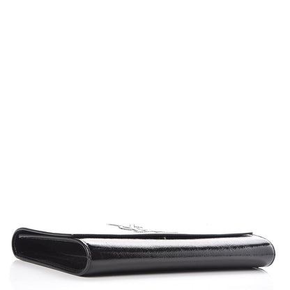 Saint Laurent Textured Patent Monogram Large Belle De Jour Clutch Black 4 of 9