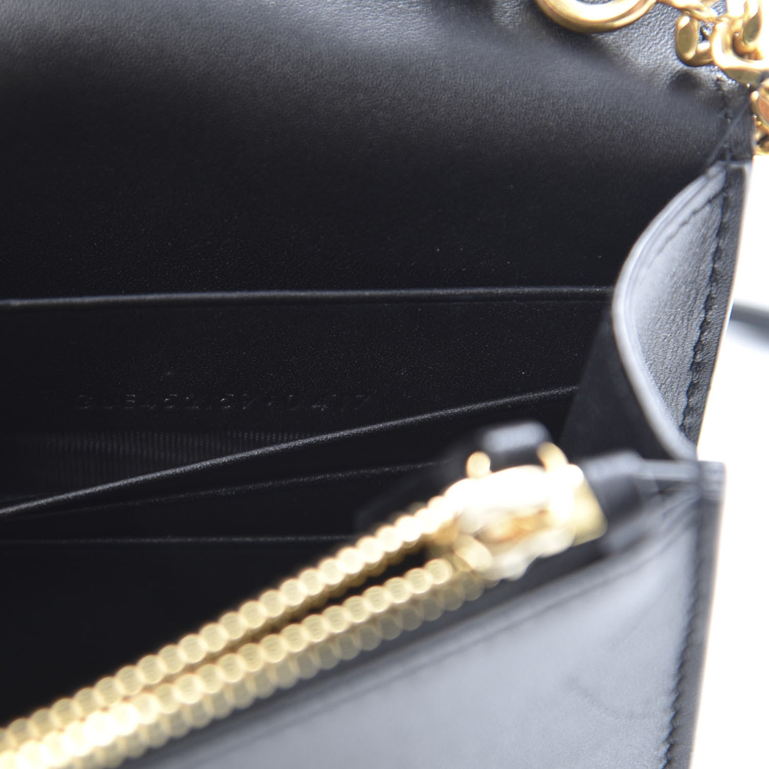Saint Laurent Smooth Calfskin Classic Monogram Kate Tassel Chain Wallet Black 7 of 14