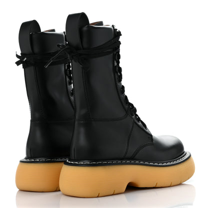 Bottega Veneta Calfskin The Swell Lace Up Boots 35.5 Black Natural Rubber 4 of 6