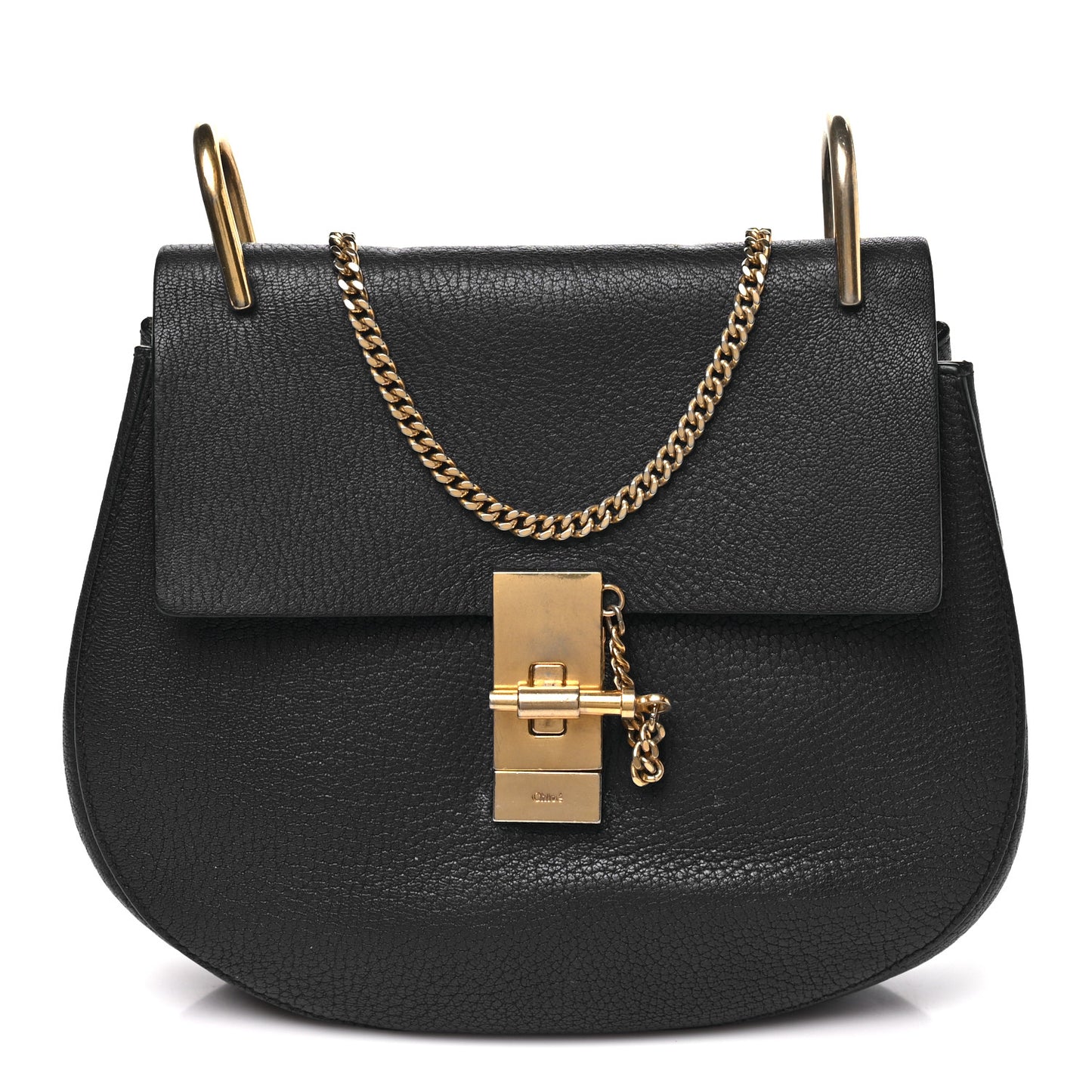 Grained Lambskin Drew Shoulder Bag Royal Navy
