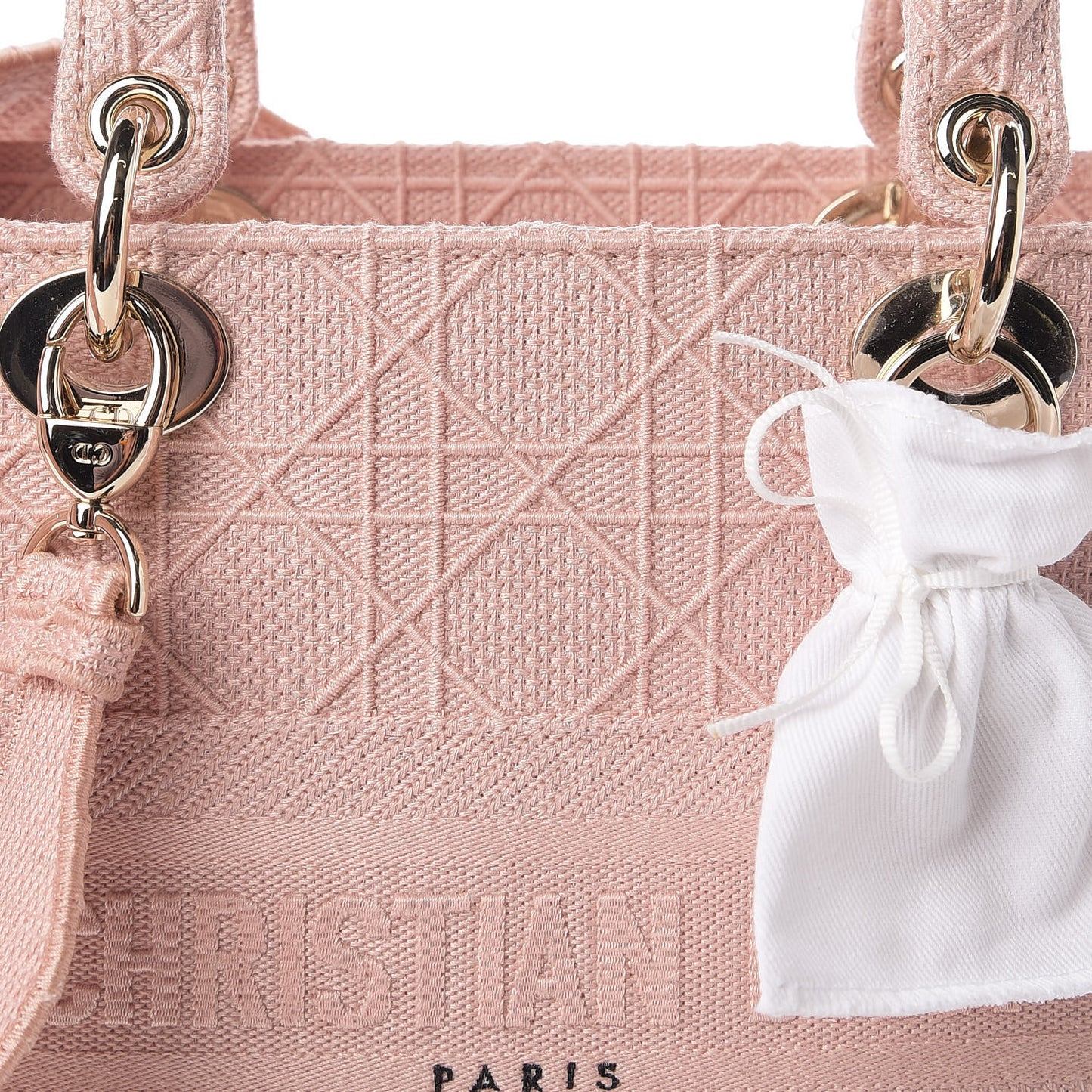 Canvas Embroidered Cannage Medium Lady D-Lite Pink