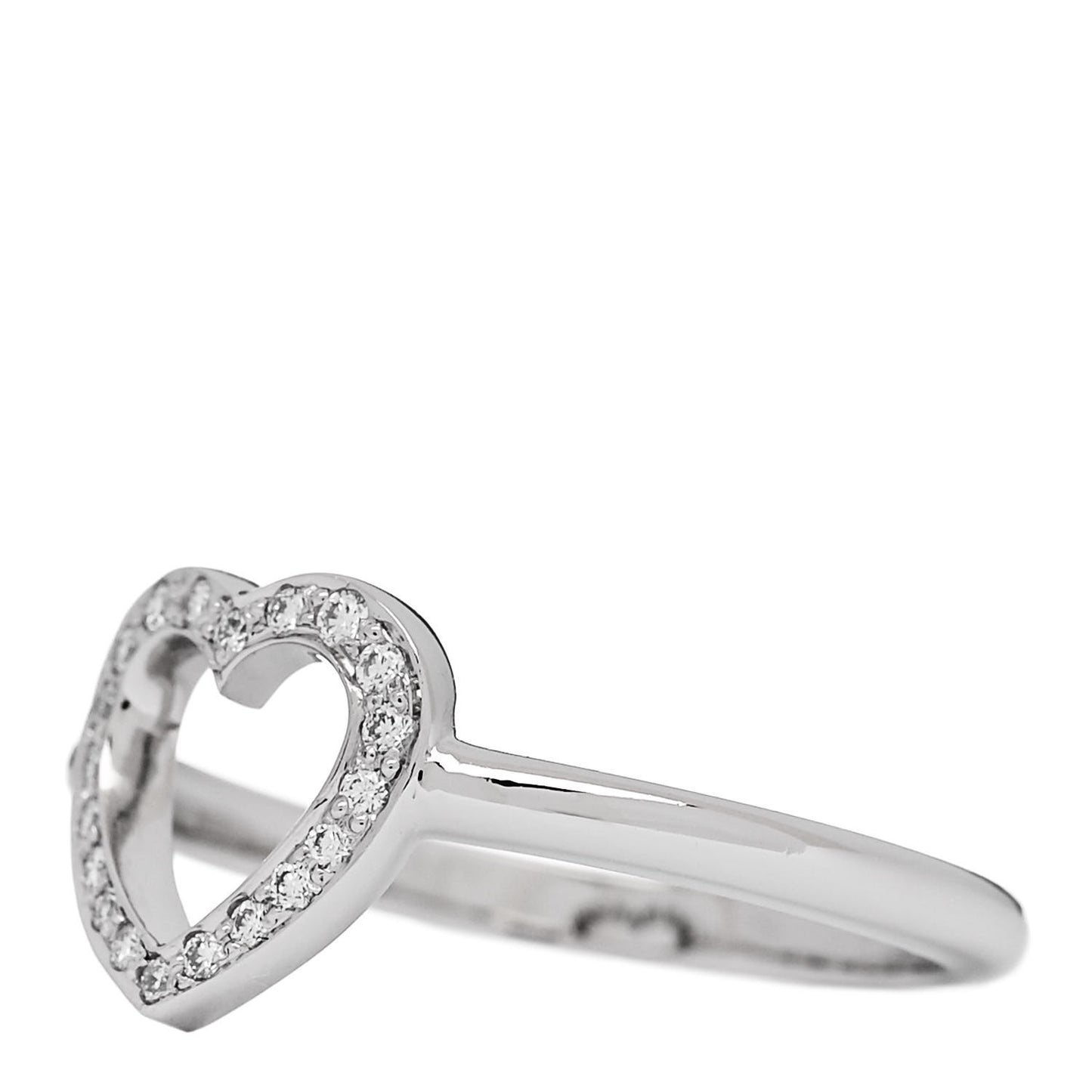 Platinum Diamond Heart Ring 49 4.75