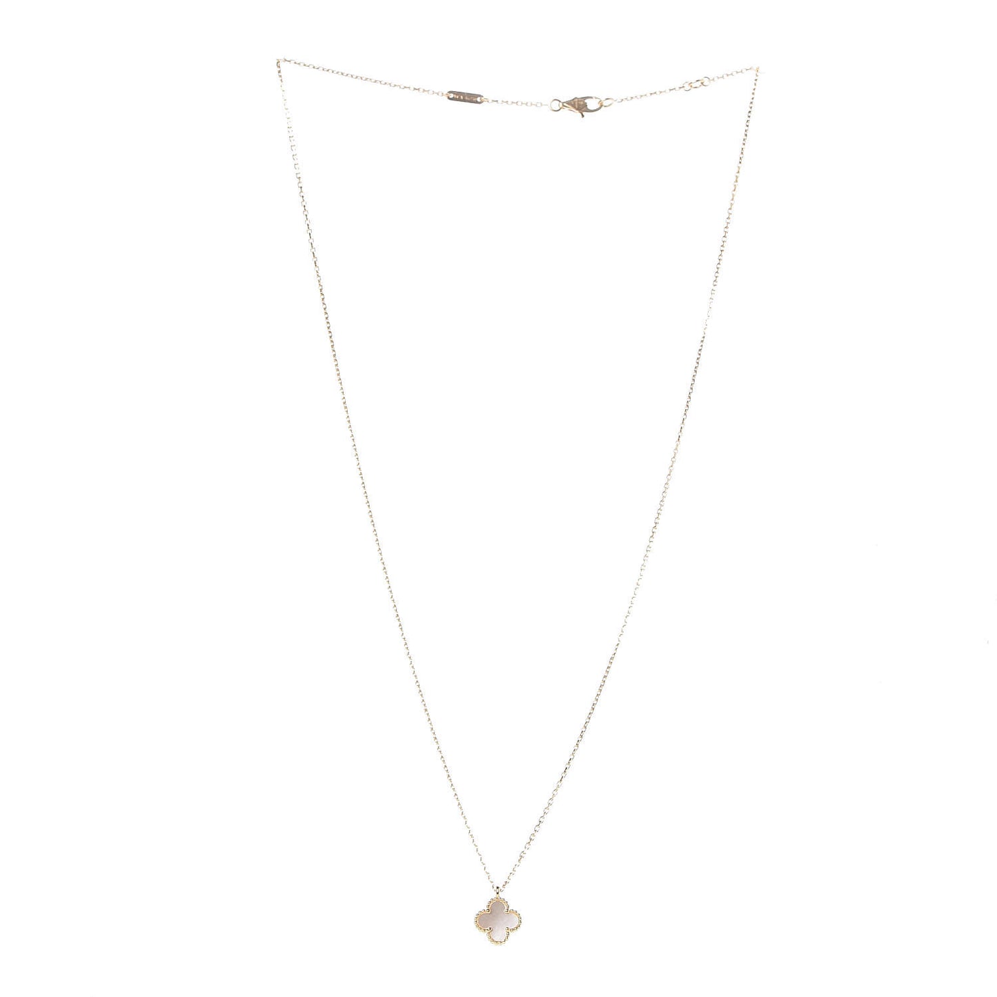 18K Yellow Gold Mother of Pearl Sweet Alhambra Pendant Necklace