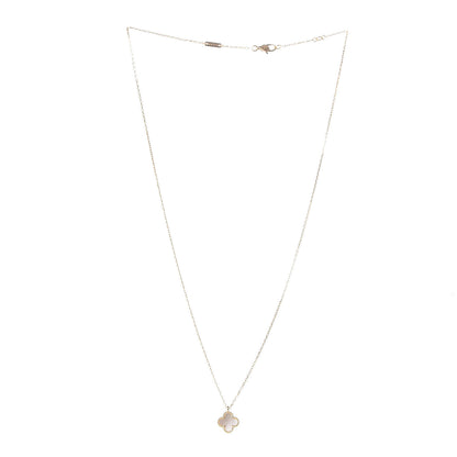 Van Cleef & Arpels 18K Yellow Gold Mother of Pearl Sweet Alhambra Pendant Necklace 3 of 8