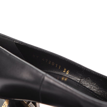 Saint Laurent Calfskin Opyum 100 Pumps 35 Black Gold 8 of 9