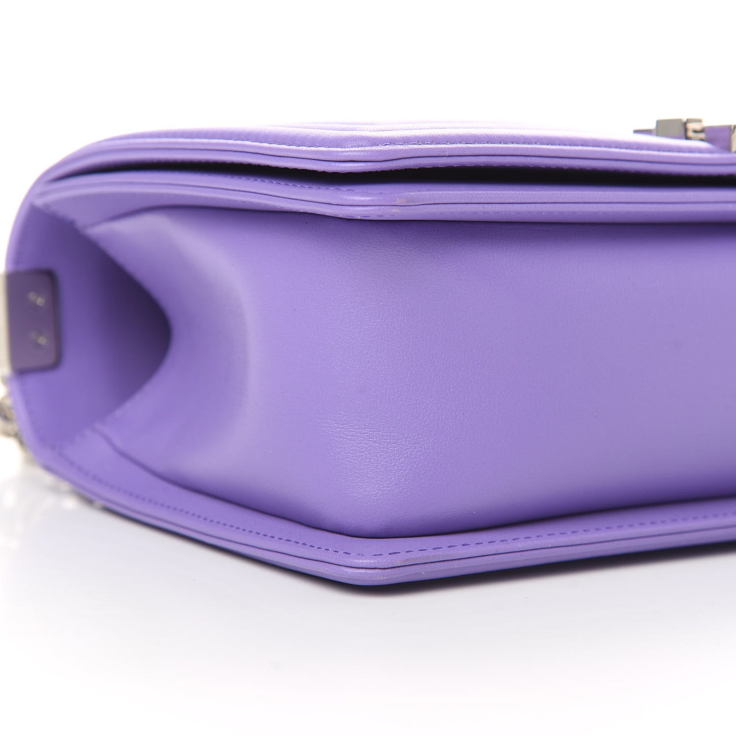 Calfskin Quilted Medium Boy Flap Purple