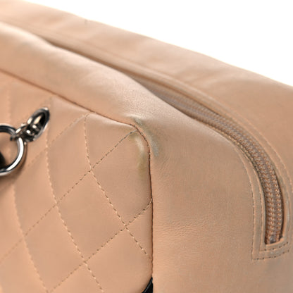 Chanel Calfskin Quilted Large Cambon Bowler Beige Black 14 of 19