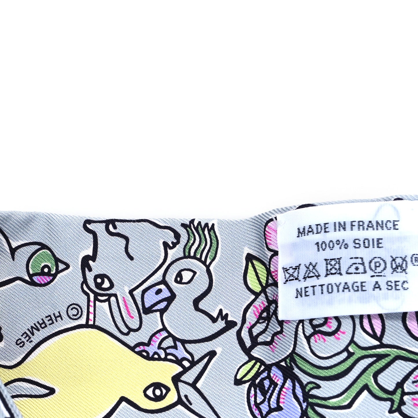 Silk Mille Et Un Lapins Twilly Gris Perle Rose Jaune