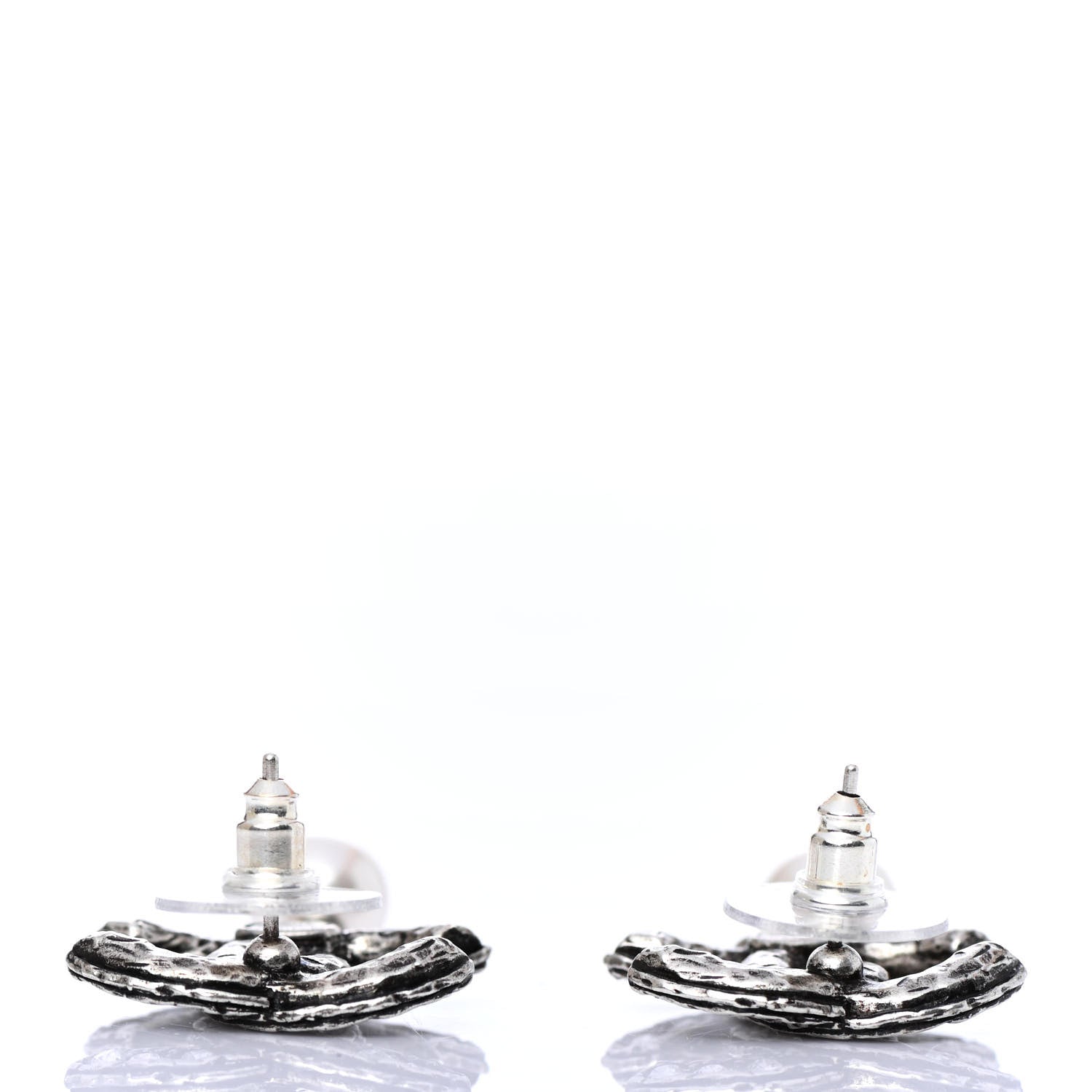 Chanel Crystal Pearl CC Drop Earrings Silver 3 of 4