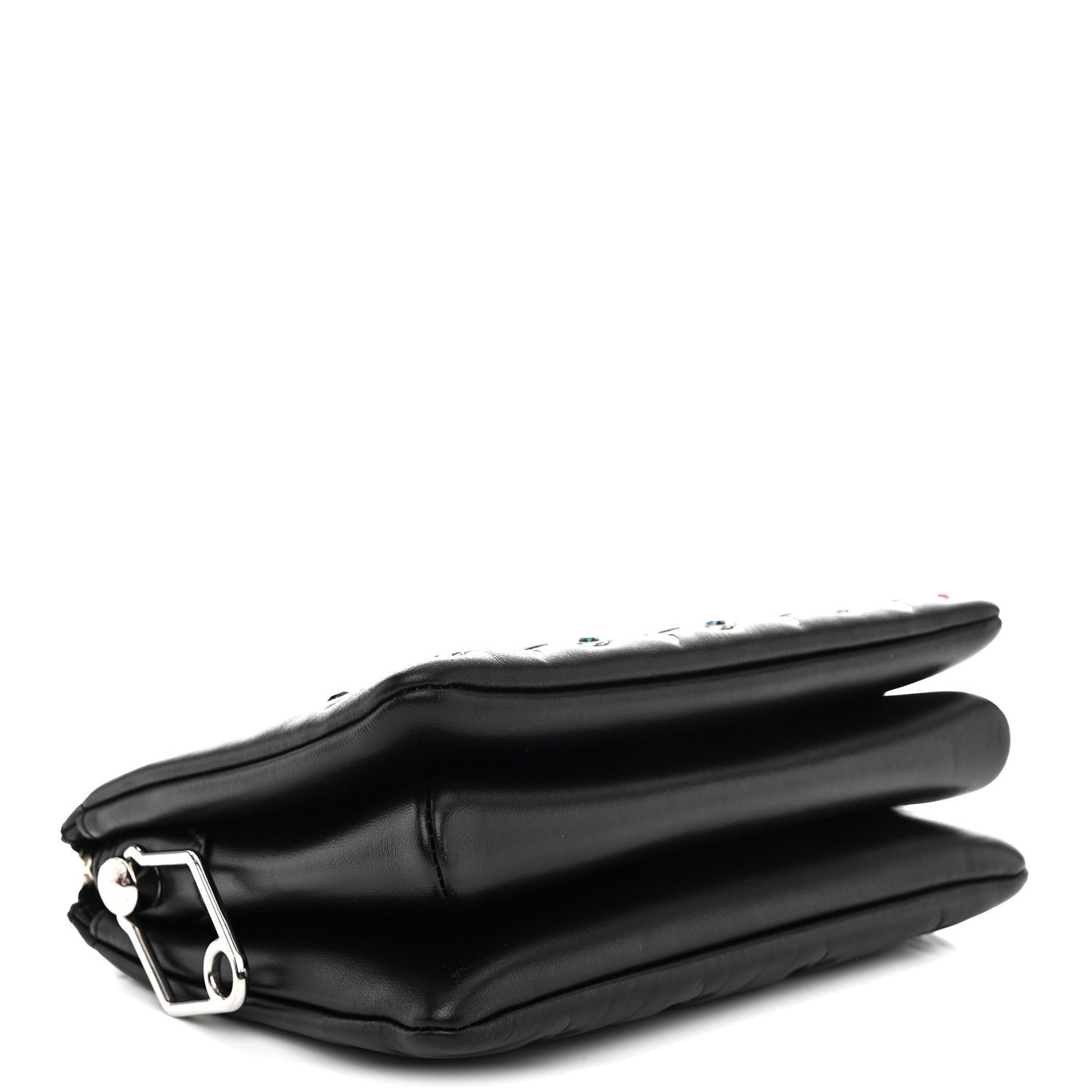 Lambskin Monogram Crystal Embossed Embellished Coussin BB Black