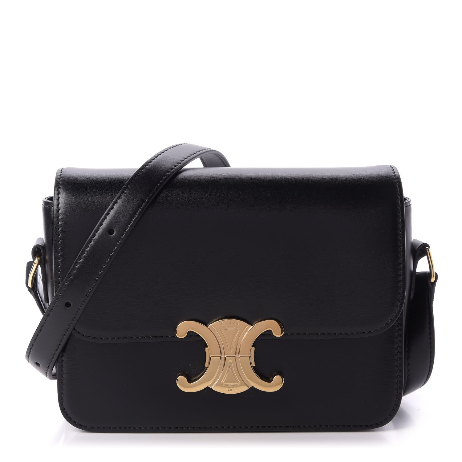 Celine Shiny Calfskin Nano Triomphe Black 1 of 8