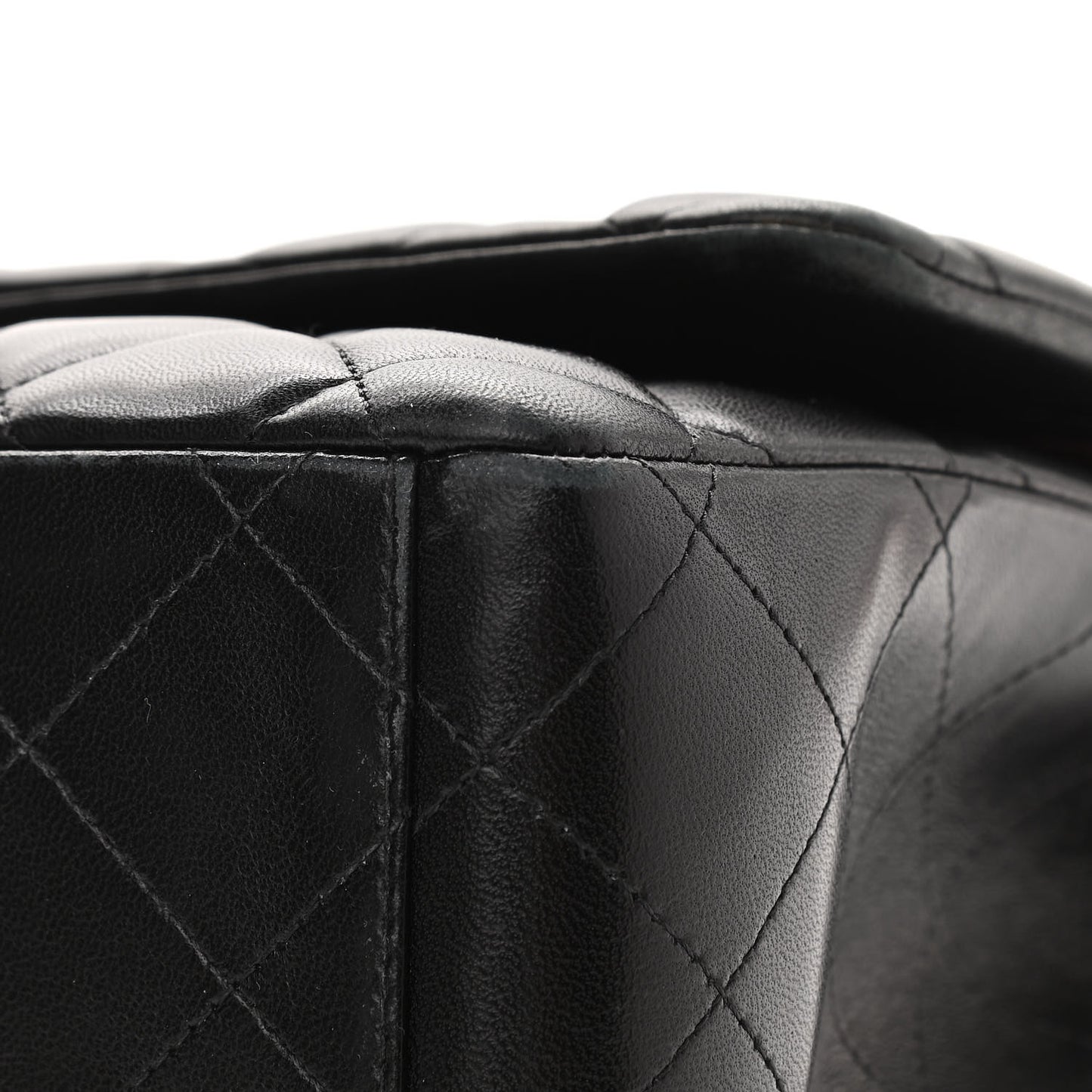 Lambskin Quilted Maxi Double Flap Black