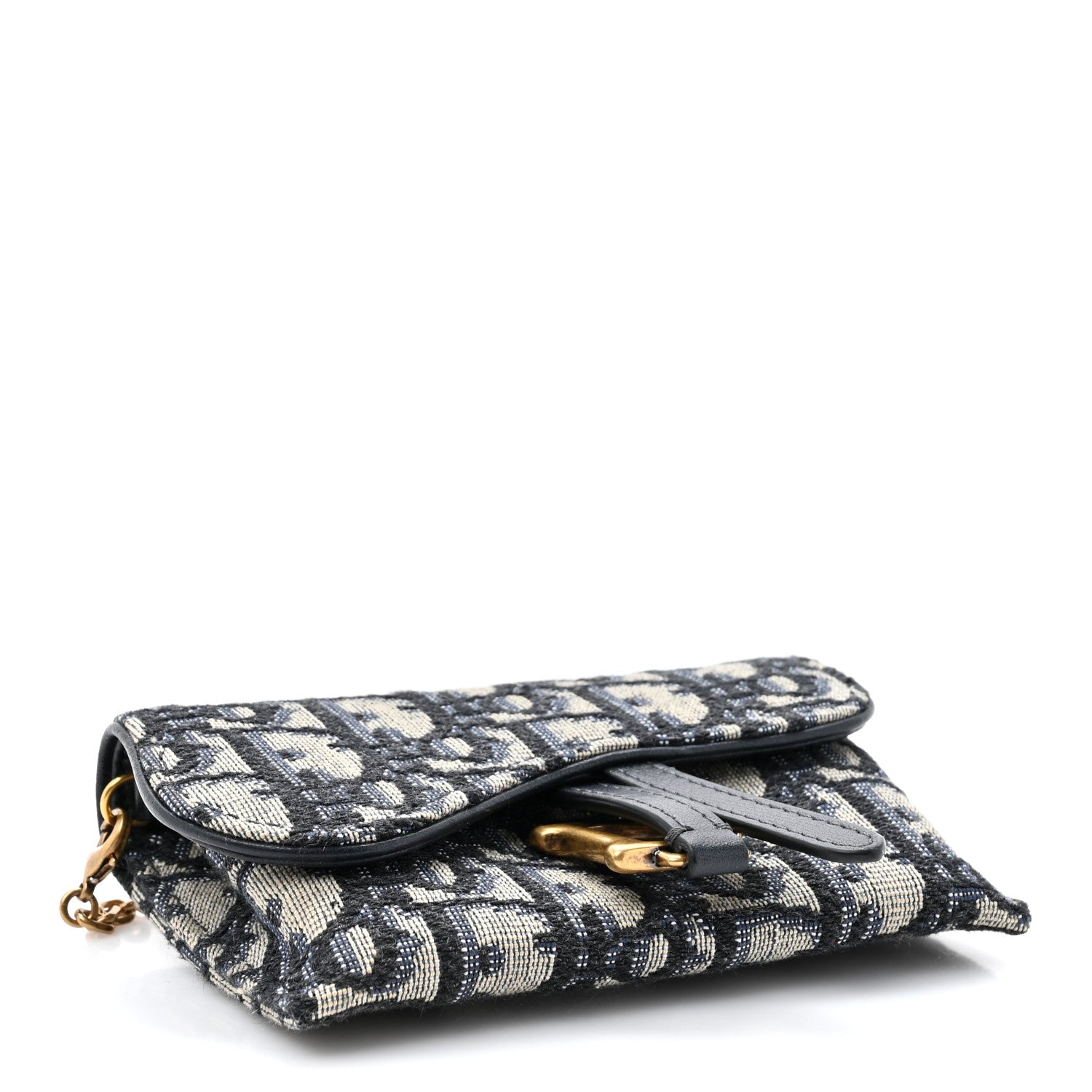 Christian Dior Oblique Nano Saddle Chain Pouch Blue 4 of 10