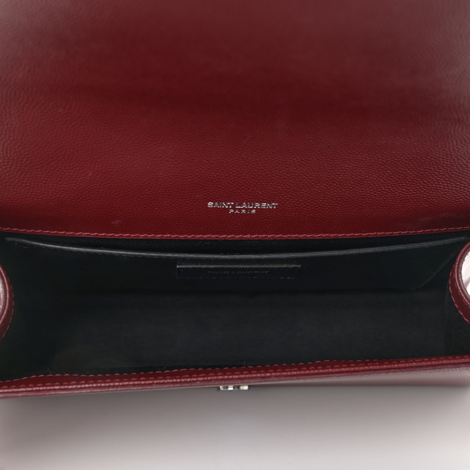 Saint Laurent Grain De Poudre Medium Monogram Kate Satchel Dark Red 5 of 8