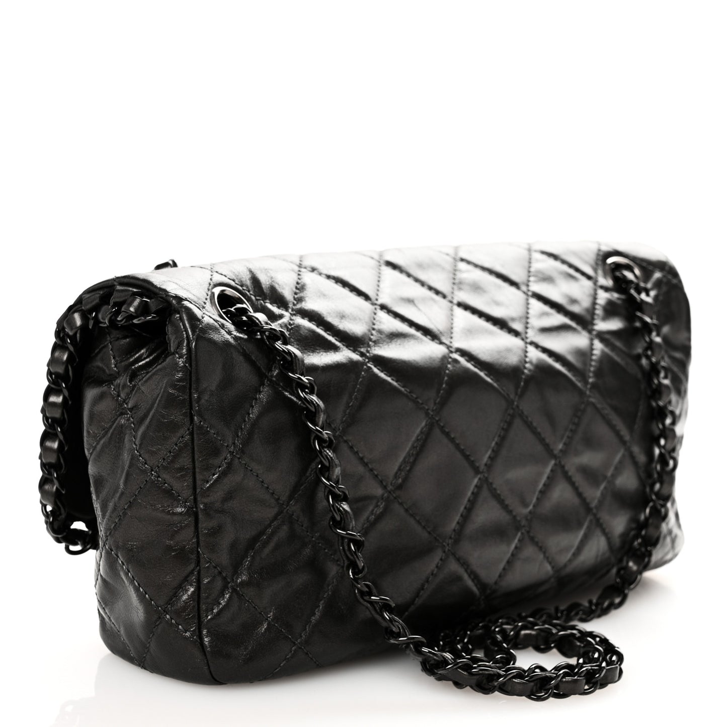 Calfskin Quilted Medium Chain Me Flap Grey