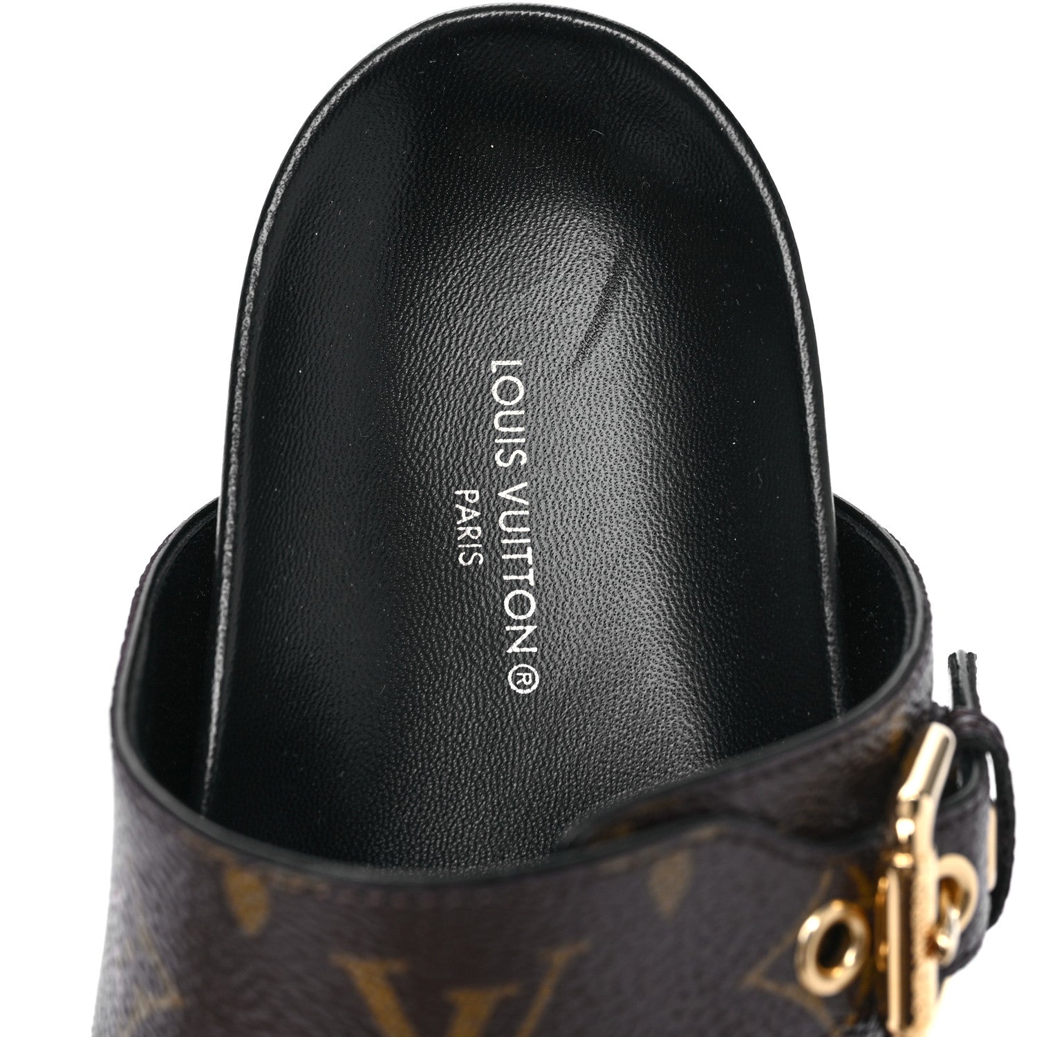 Louis Vuitton Monogram Bom Dia Mule Sandals 37 Black 7 of 8