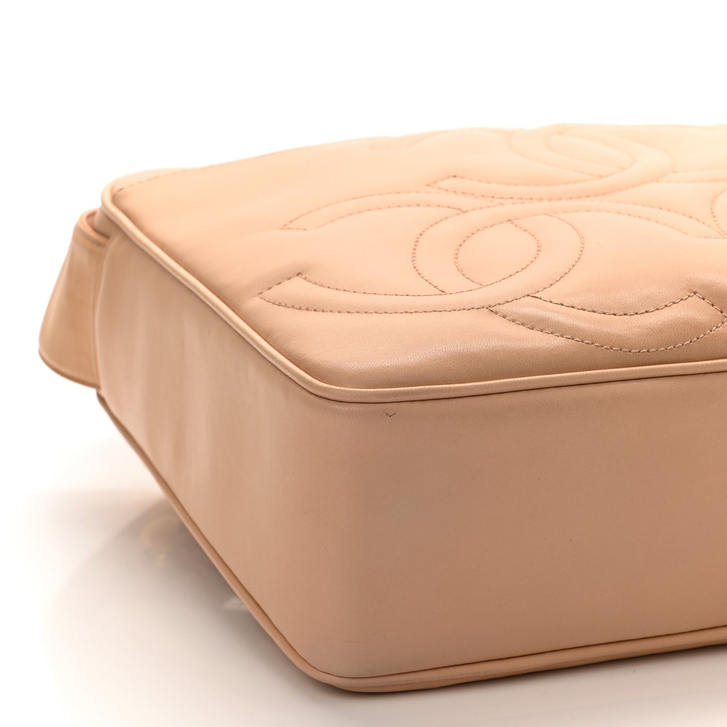 Lambskin CC Tassel Camera Case Beige