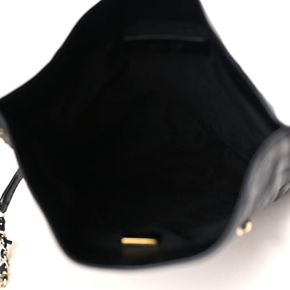 Chanel Calfskin Quilted Small Chain Flat Tote Black 5 of 9