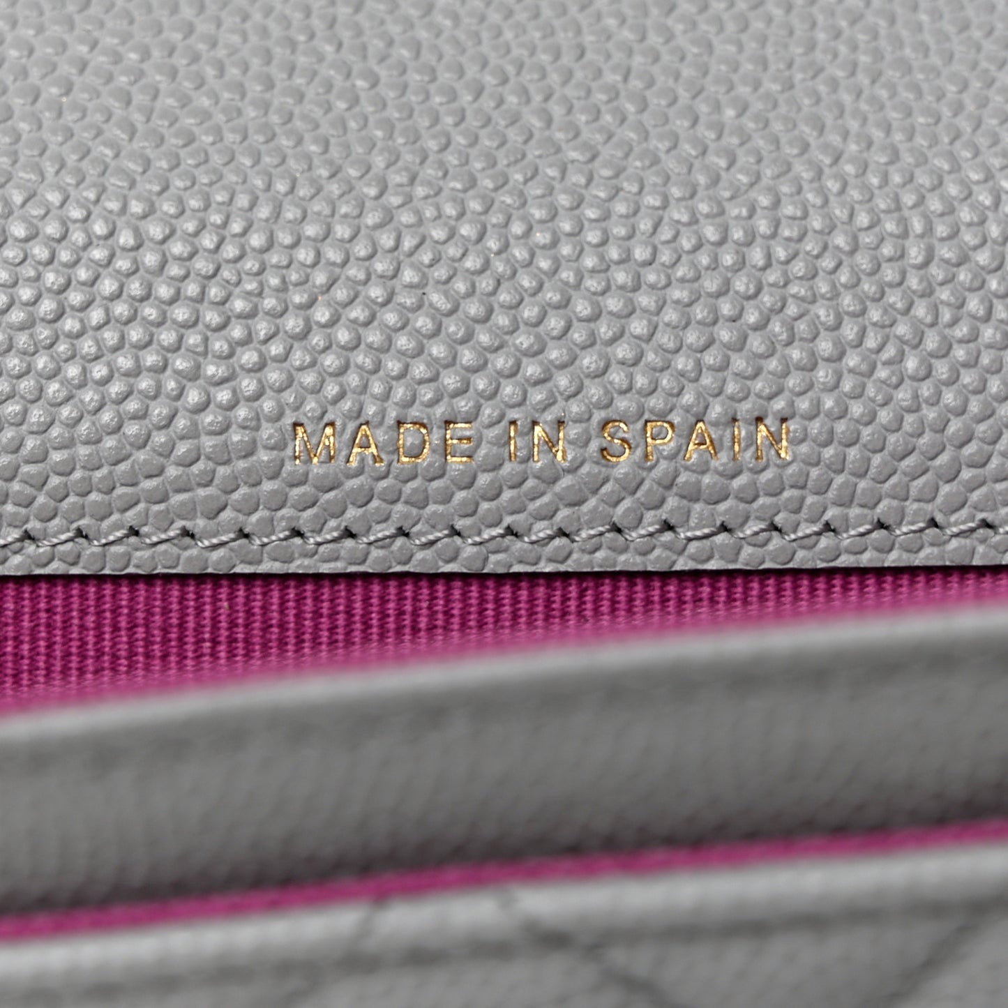 Caviar Quilted Textured CC Flap Card Holder Grey