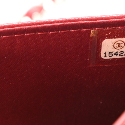 Chanel Lambskin Camellia Embossed Wallet On Chain WOC Red 8 of 13