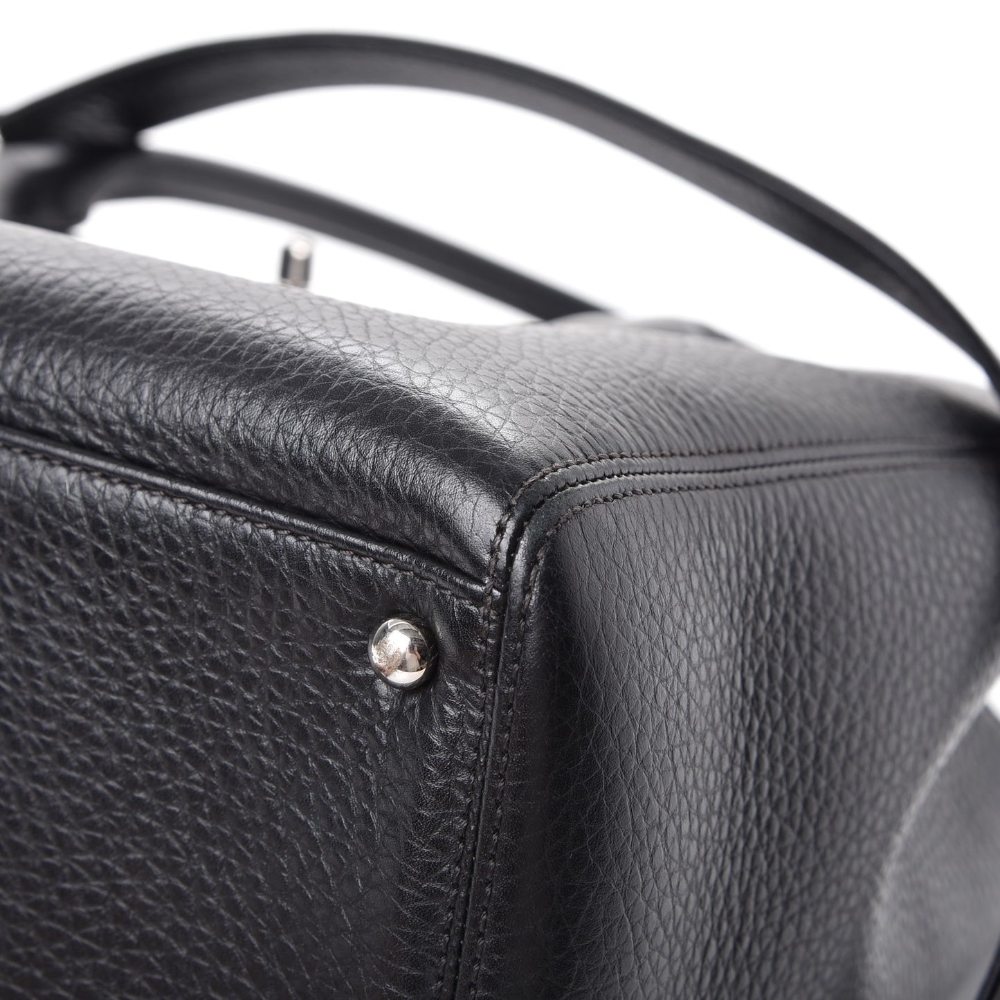 Calfskin Cerf Executive Shopper Tote Black