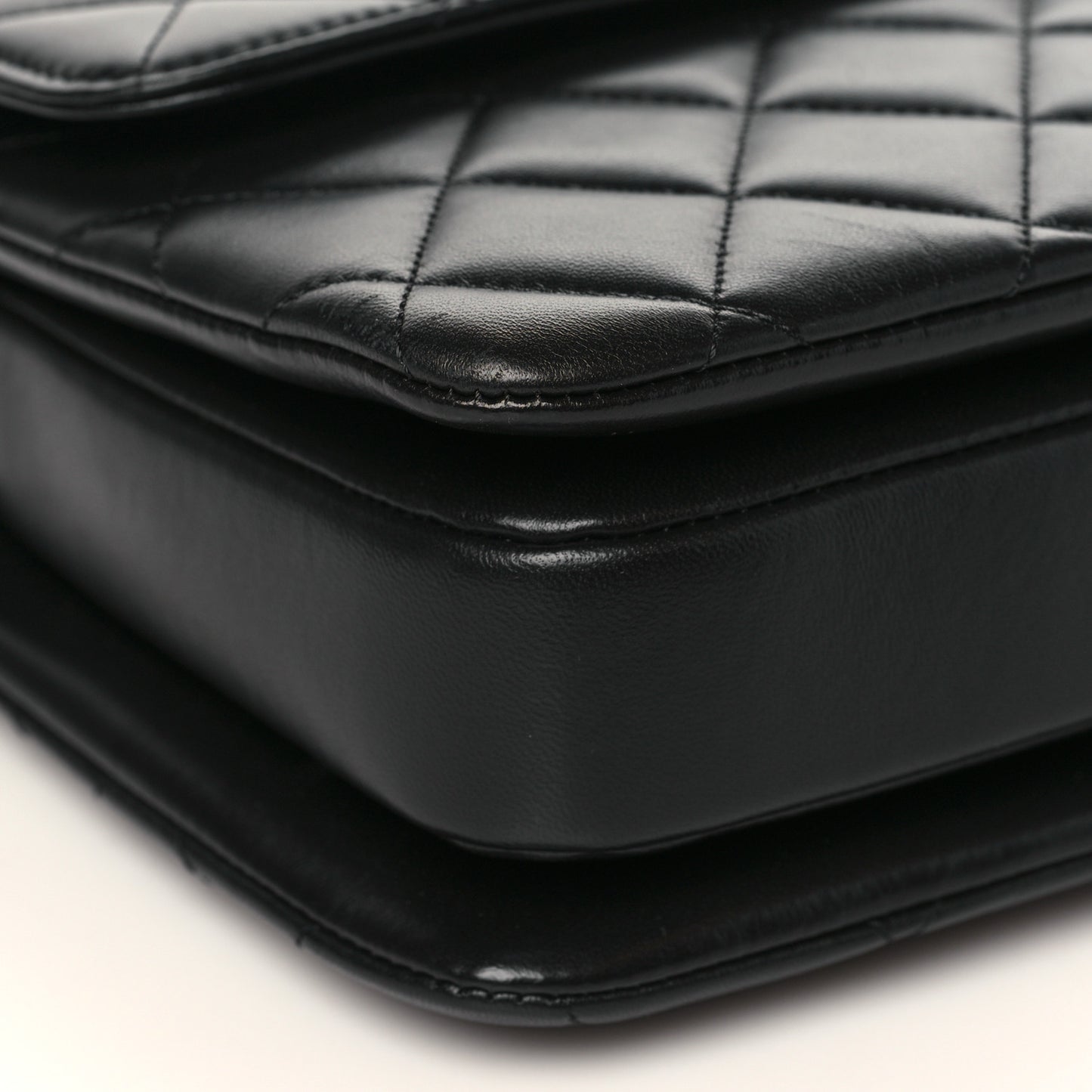 Lambskin Quilted Medium Trendy CC Flap Dual Handle Bag Black