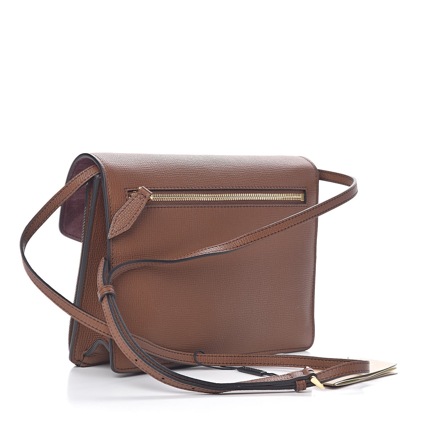 Burberry Derby Calfskin House Check Small Macken Crossbody Bag Tan 3 of 11