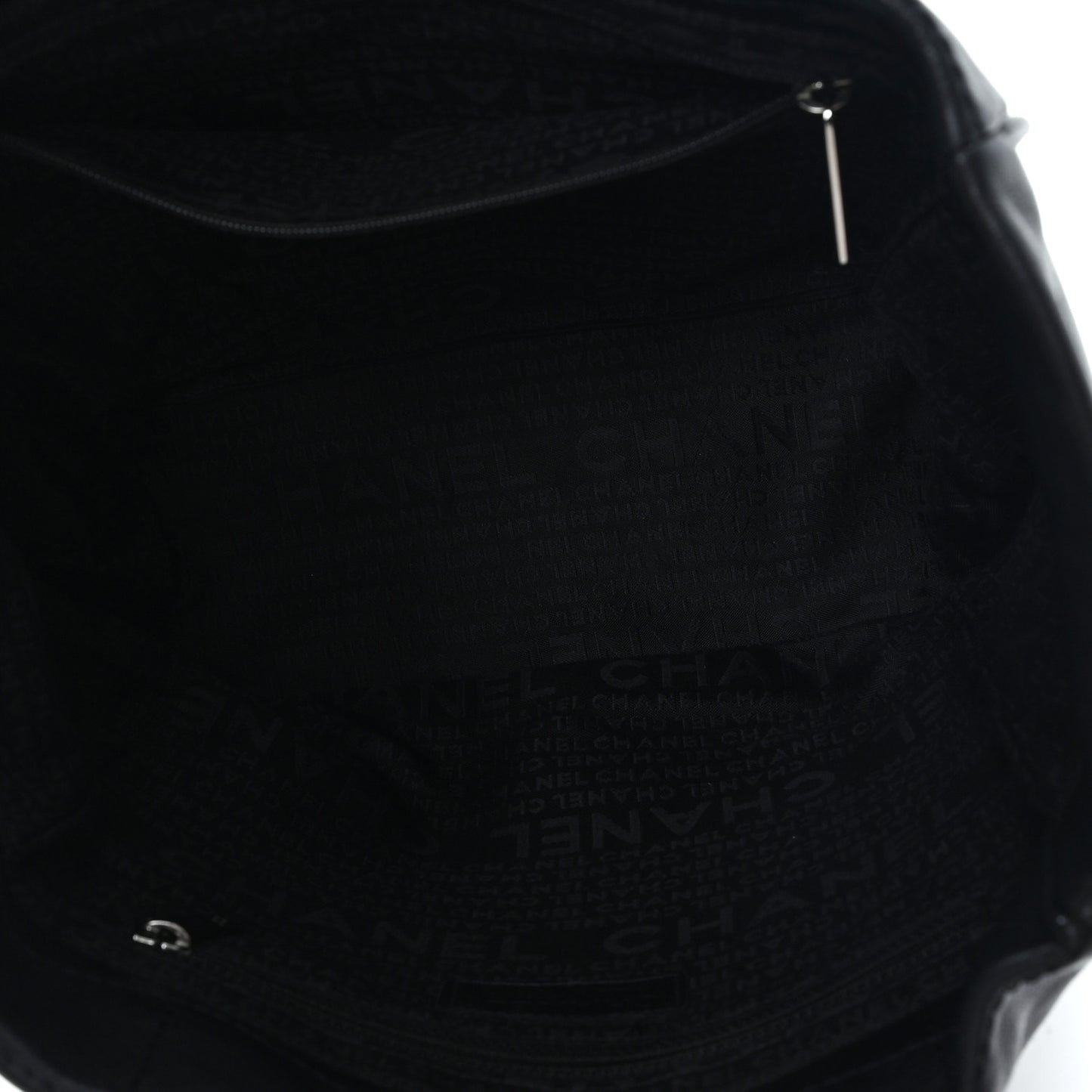 Lambskin Square Stitched Tote Black