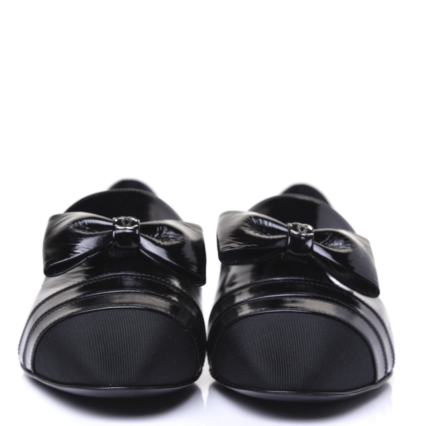Patent Grosgrain Mocassin Loafers 39 Black