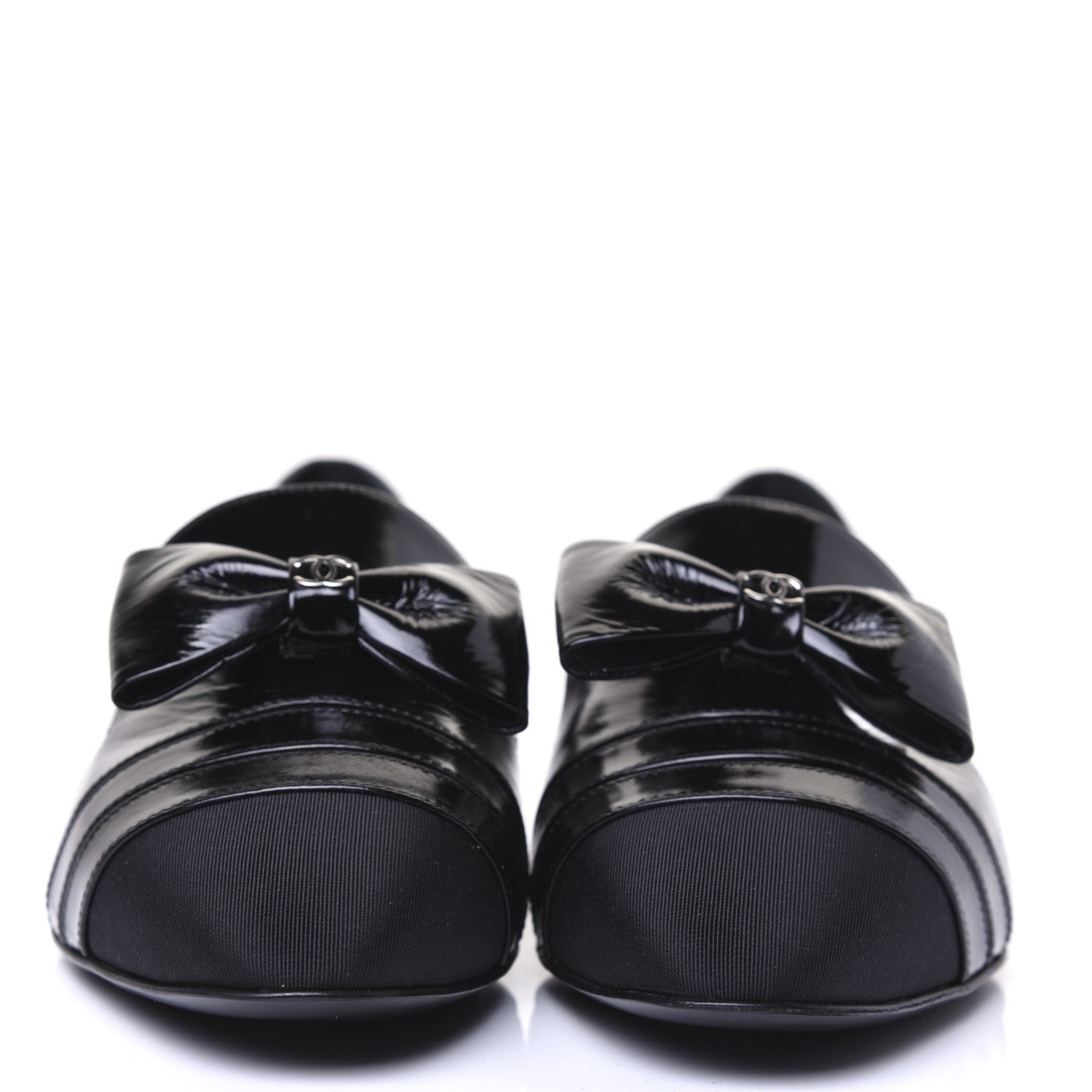 Chanel Patent Grosgrain Mocassin Loafers 39 Black 2 of 9
