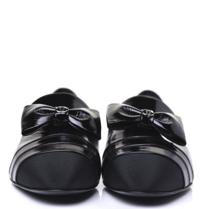 Chanel Patent Grosgrain Mocassin Loafers 39 Black 2 of 9